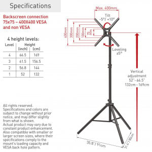 Barkan Portable Tripod Floor Sta 13"-65" - Img 5