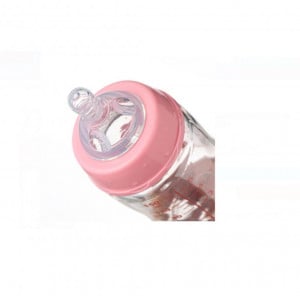 Biberon de Sticla cu Tetina din Silicon, 150 ml, Kikka Boo Pink Bunny - Img 3