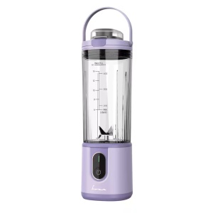 Blender portabil Fram FBP-P74PP, acumulator 7.4V, autonomie 10-15 min, recipient 400ml, lame inox, buton on/off, oprire automata, cablu incarcare TYPE-C, mov - Img 2