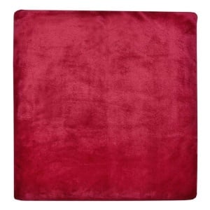 Fata de perna decorativa flannel, dimensiune 50x50 cm, doua fete, Bordo - Img 2