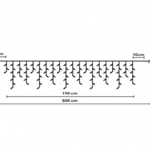 Instalatie de lumini LED tip perdea, lumina rece, 100 becuri, dimensiune 500 x 45 cm, extensibila, IP 44 - Img 2