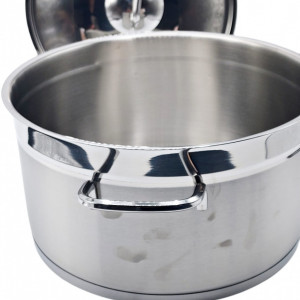 Oala cilindrica din inox cu capac, capacitate 6.5 l, diametru 24 cm, fund dublu, Hausberg HB- H 774 - Img 3