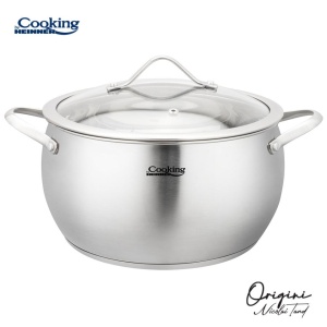 Oala din inox cu capac, dimensiune 16 x 9 cm, capacitate 1.8 L, baza inductie, Origini Chef Nicolai Tand - Img 2