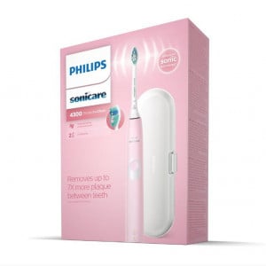 Periuta de dinti sonica electrica Philips Sonicare ProtectiveClean HX6806/03, 62000 miscari/minut, 1 mod de curatare, 2 intensitati, senzor presiune, functie BrushSync, 1 cap de periere, toc de transport, Roz pastel - Img 2