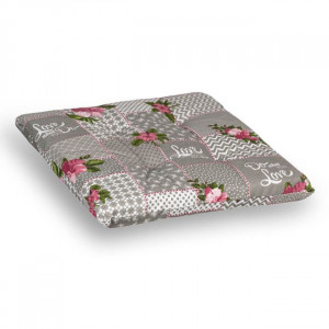 Perna decorativa pentru scaun, doua fete, dimensiune 40x40x4 cm, model Floral - Img 2