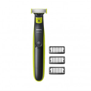 Philips OneBlade QP2520/20 Aparat hibrid de barbierit si tuns barba, 3 piepteni, Acumulatori, Negru/Verde