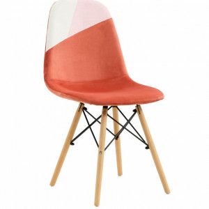 Set 2 scaune stil scandinav, 52x47x82 cm, Coral - Img 3