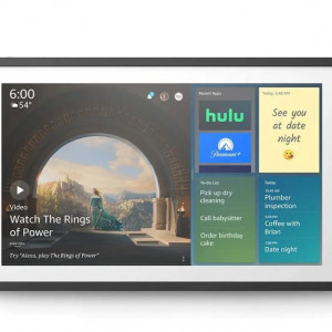 Smart display Amazon Echo Show 15, Control voce Alexa, Fire TV, 15.6" Full HD, Wi-Fi, Bluetooth, Negru