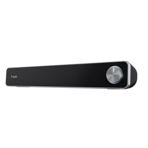 Soundbar PC Trust Arys, speaker pentru laptop, 12W, grila metalica, volum iluminat, Negru