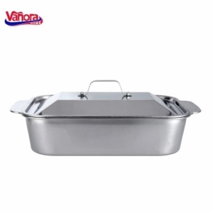Tava inox cu capac, dimensiune 36.5x22x7 cm, Vanora Home - Img 3