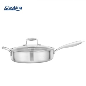 Tigaie adanca din inox cu capac, 3 straturi, dimensiune 28x7.5 cm, Heinner HR-MRK-3A28 - Img 6