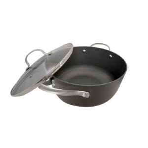 Cratita fonta usoara tip fagure cu capac, manere inox, dimensiune 20x8.5 cm, 2 l, baza inductie, OTI - Img 3