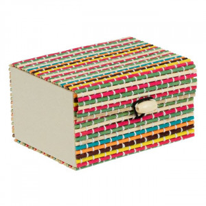 Cutie pentru depozitare din bambus, dimensiune 10x8x6 cm, Multicolor - Img 1