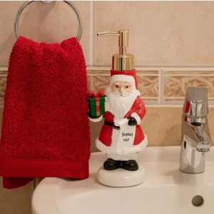 Dozator de sapun in forma de Mos Craciun, capacitate 300 ml