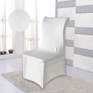Husa decorativa pentru scaune, elastica, de culoare alba