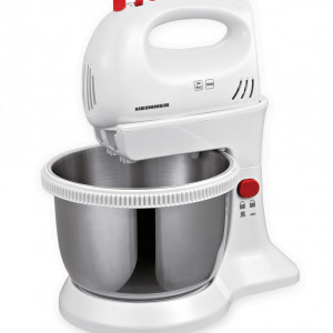 Mixer cu bol Heinner HMBR-300W, Bol Rotativ Inox, 300W, 3.4L, Alb - Img 3