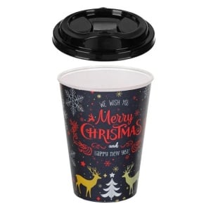 Pahar din plastic de Craciun, dimensiune 9x13 cm, capacitate 500 ml, model Merry Christmas - Img 2