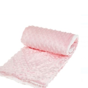 Patura catifelata cu blana sherpa pentru bebelusi,calduroasa, dimensiune 90x80 cm, Roz - Img 2