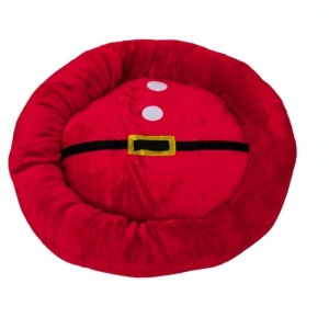 Patut moale si calduros pentru animale, diametru 60 cm, baza antiaderenta, model de Craciun - Img 3