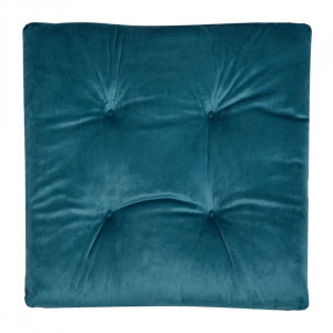 Perna decorativa pentru scaun, Velvet Petrol, 38x38 cm