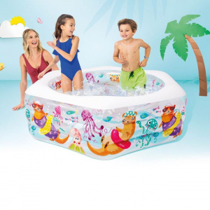 Piscina gonflabila pentru copii, dimensiune 1.91 x 1.79 x 0.61 m, capacitate 510 l, Multicolor - Img 2