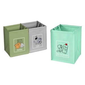 Set 3 sacose pentru reciclare alimente, dimensiune 32x32x42 cm, Multicolor