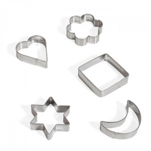 Set 5 forme metalice pentru biscuiti, modele diferite