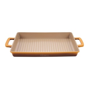 Tava grill din aluminiu turnat cu acoperire ceramica, dimensiune 36 x 26.4 x 4 cm, baza inductie, Cooking by Heinner Nicolai Tand - Img 4