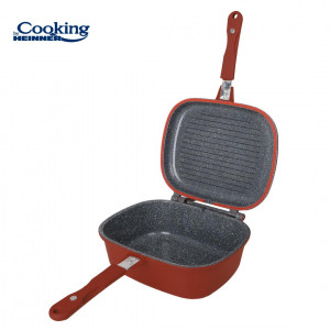 Tigaie dubla Cooking by Heinner Calabria, aluminiu turnat, 30x24x12cm - Img 3