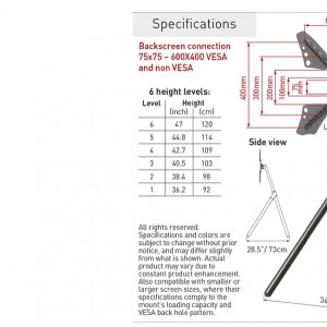 Barkan Portable Tripod Floor Sta 13"-83" - Img 2