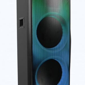 Boxa portabila activa Akai Party Speaker 1010, 100 W, Bluetooth, USB, microfon, telecomanda, Negru - Img 6