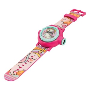Ceas de mana digital pentru copii cu proiector, dimensiune 12 x 2 x 30 cm, Unicorn