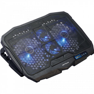 Cooler laptop Serioux NCP025, 10-17.3", 1200 rpm 4 ventilatoare, 2 x USB, Iluminare LED, Negru