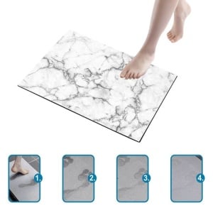 Covoras pentru baie super absorbant, dimensiune 60 x 40 cm, model Marble - Img 2