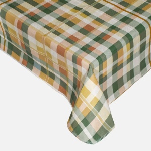 Fata de masa plastifiata, dimensiune 180x140 cm, carouri verzi - Img 2