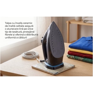 Fier de calcat Heinner CeramiSoft HSI-A2400BLBK, 2000-2400W, Calcare uscata/pulverizare/jet abur - Img 8