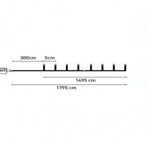 Instalatie cu 300 de becuri LED Alb Cald 17.95m - Img 4