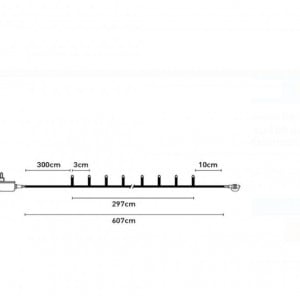 Instalatie de lumini cu 100 de becuri LED Alb Cablu Transparent Extensibil - Img 3
