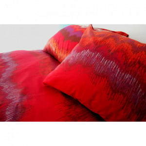 Lenjerie de pat dublu Heinner Home, bumbac 100%, 4 piese, 132TC, Fouta Red - Img 2