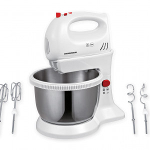 Mixer cu bol Heinner HMBR-300W, Bol Rotativ Inox, 300W, 3.4L, Alb - Img 4