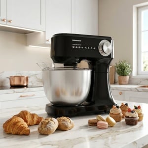 Mixer planetar cu bol Heinner HPM-D750BK, 600W, 12 viteze, bol inox 3.5L, accesorii tel, paleta si carlig, negru - Img 2