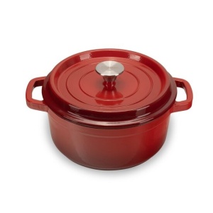 Oala fonta emailata, diametru 22 cm, adancime 10 cm, greutate 4 kg, interior antiaderent, capacitate 3l, Hausberg H742