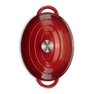 Oala ovala din fonta emailata, dimensiune 30x23 cm, capacitate 4.5l, greutate 6 kg, Hausberg H750 - Img 3
