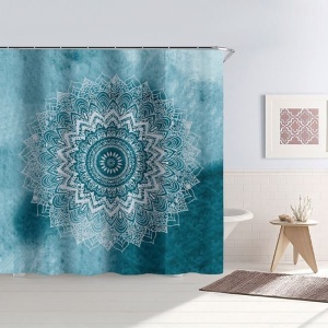 Perdea dus din PEVA, dimensiune 180x180 cm, model Mandala