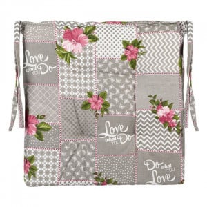 Perna decorativa pentru scaun, doua fete, dimensiune 40x40x4 cm, model Floral - Img 1