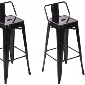 Set 2 Scaune bar retro Mo, 85x44x44 cm, Negru