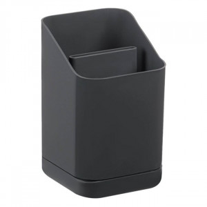 Suport uscator pentru tacamuri, 10.5x11x18 cm, plastic Gri Antracit - Img 1