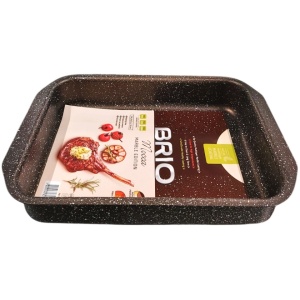 Tava cuptor acoperire marmorata multistrat, dimensiune 34x24x7 cm, Brio Mocca