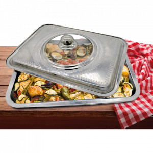 Tava cuptor Cooking by Heinner, cu capac, Inox, 39 X 29 X 7cm - Img 4