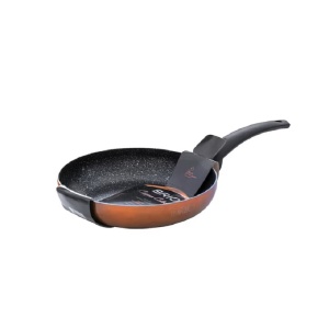 Tigaie aluminiu presat cu acoperire antiaderenta marmorata, diametru 24 cm, exterior cupru, baza inductie, Brio Copper